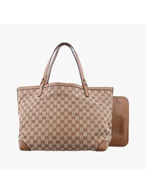 Gucci GG Craft Brown Canvas Leather Messenger Bag